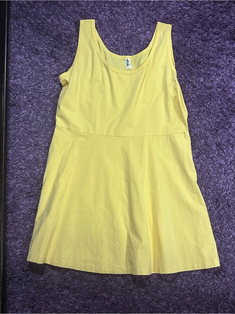 Heron Yellow Sleeveless Scoop Neck Mini Tank Dress Size 2 XL